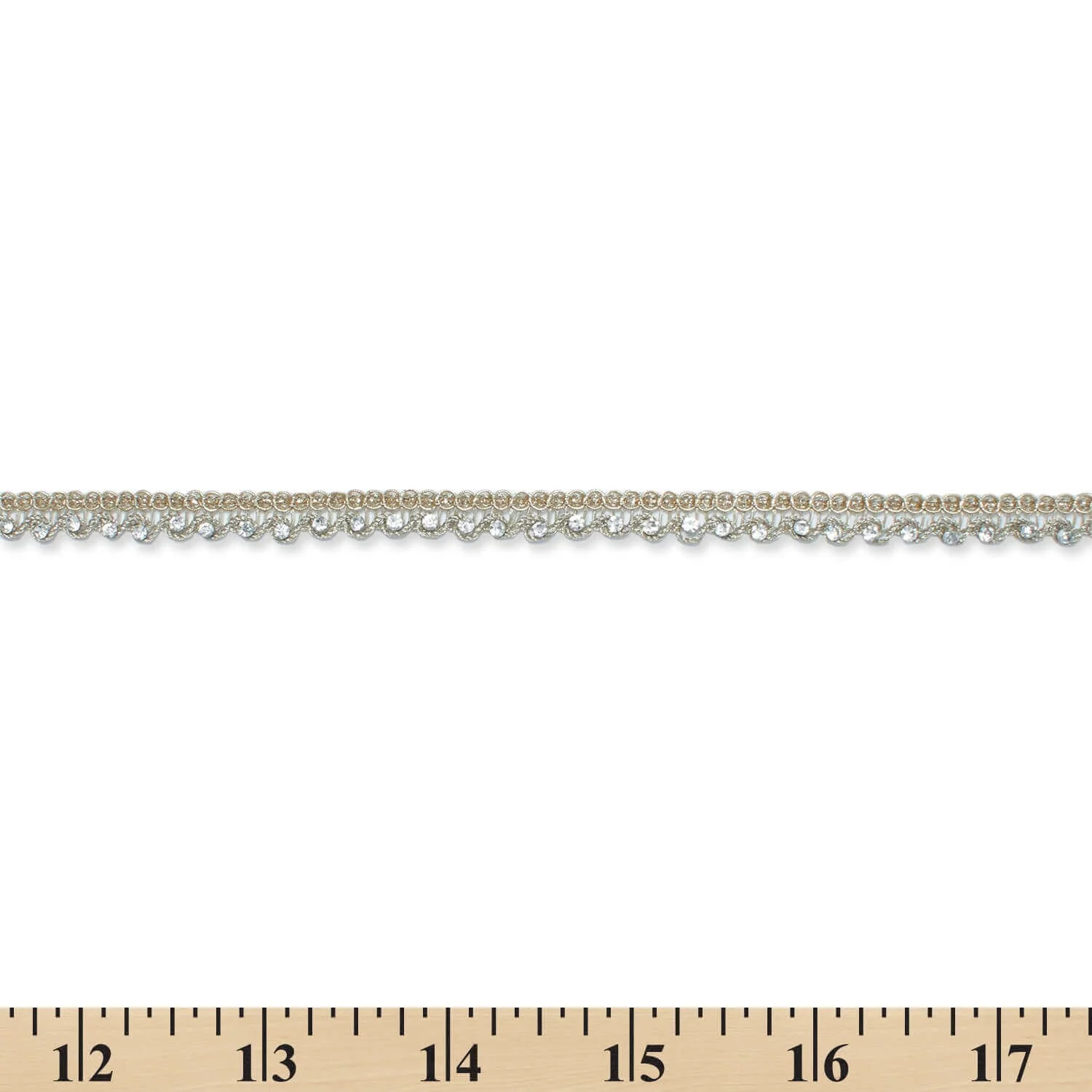 1/2 Inch Glitter Rhinestone Metallic Corded Lace Trim (9.8 Yards / 9 Meters) - Image 7