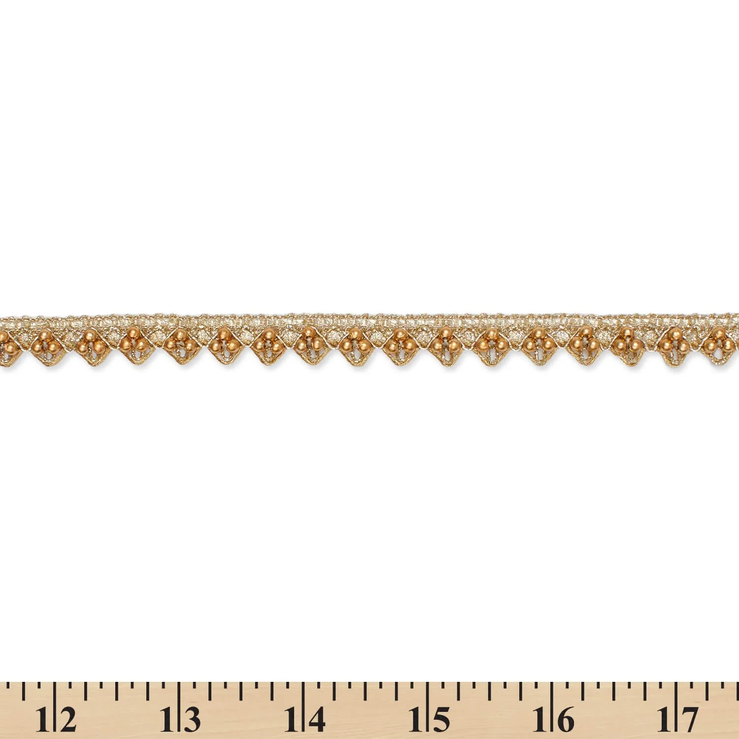 1/2 Inch Metallic Ribbon & Cording On Pearly Beaded Fabric Trim - Image 13