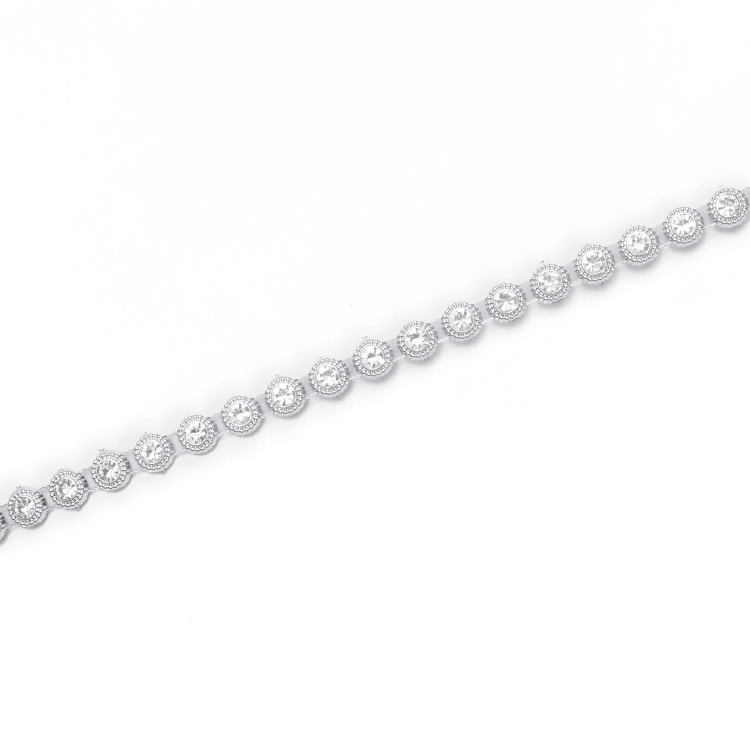 1/4 Inch Rounded Rhinestone Metallic Chain Trim (10 Yards) - Image 3