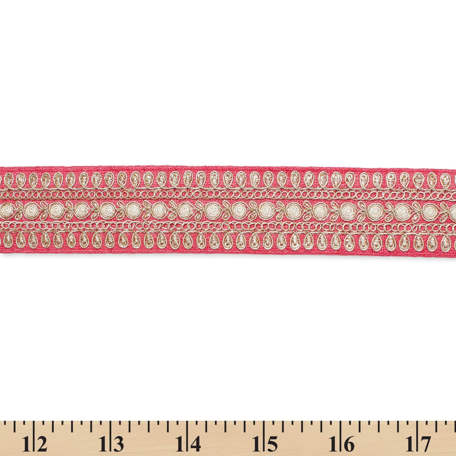 1.5 Inch Floral Petal Corded Two Tone Woven Trim - Image 19