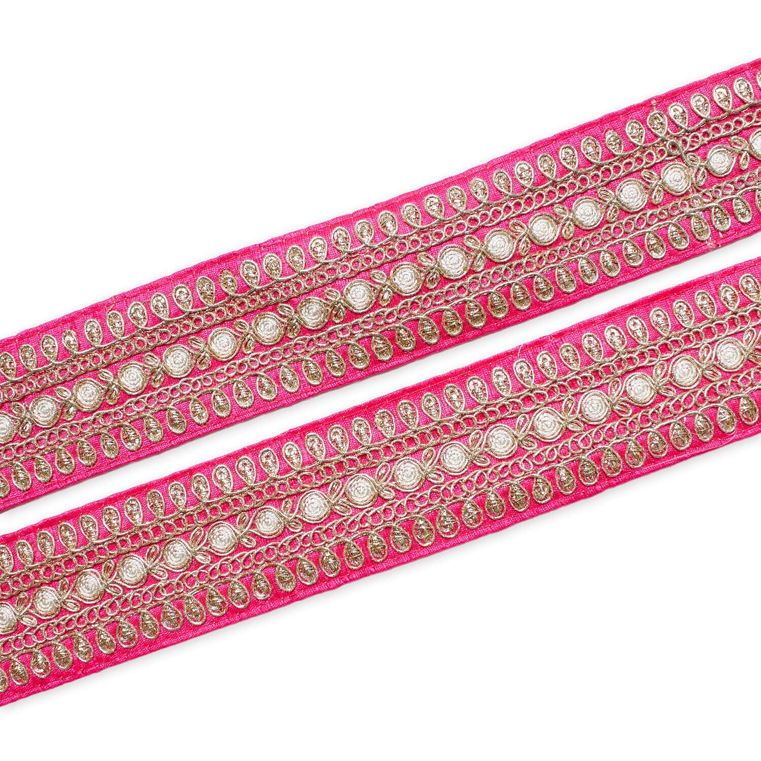 1.5 Inch Floral Petal Corded Two Tone Woven Trim - Image 20