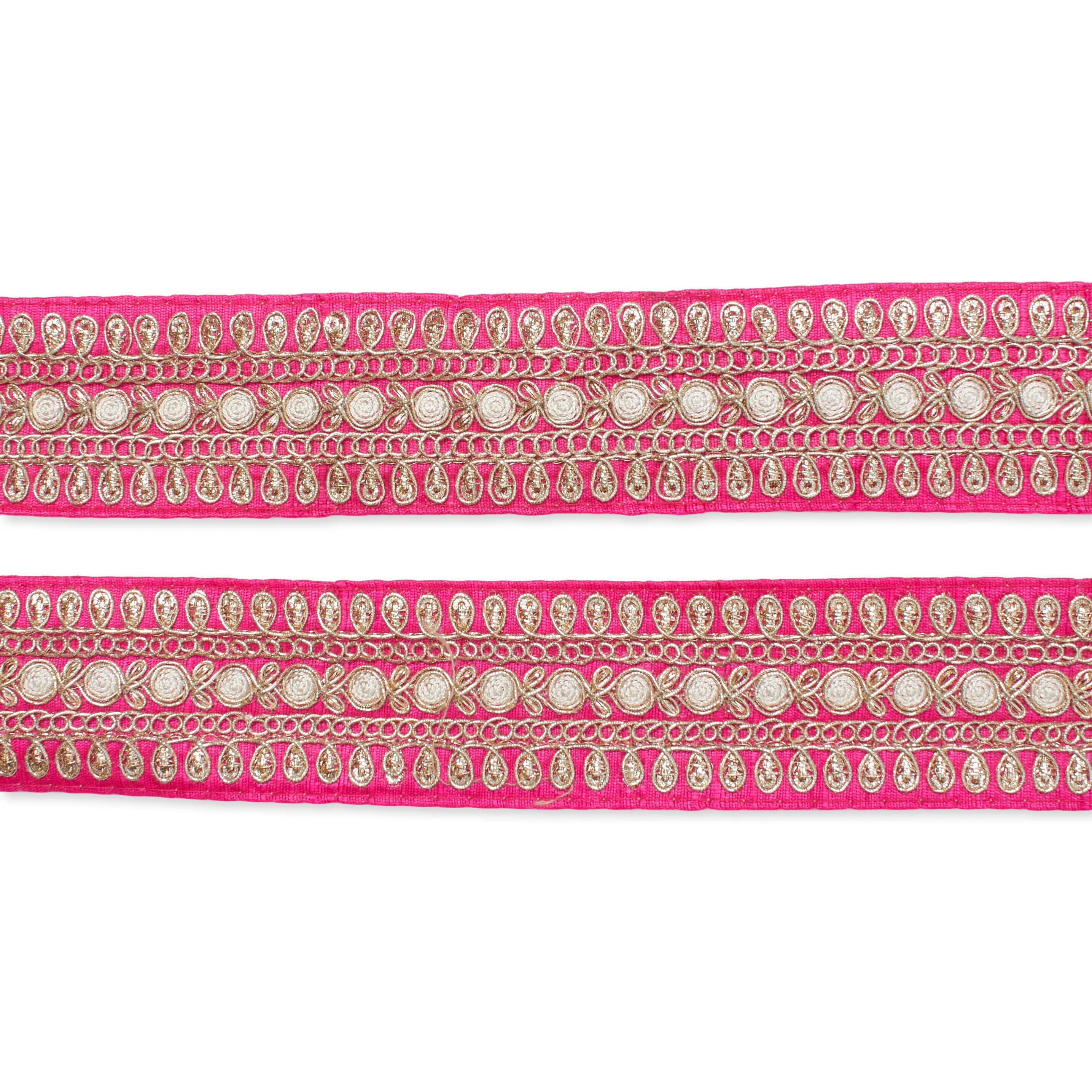 1.5 Inch Floral Petal Corded Two Tone Woven Trim - Image 23