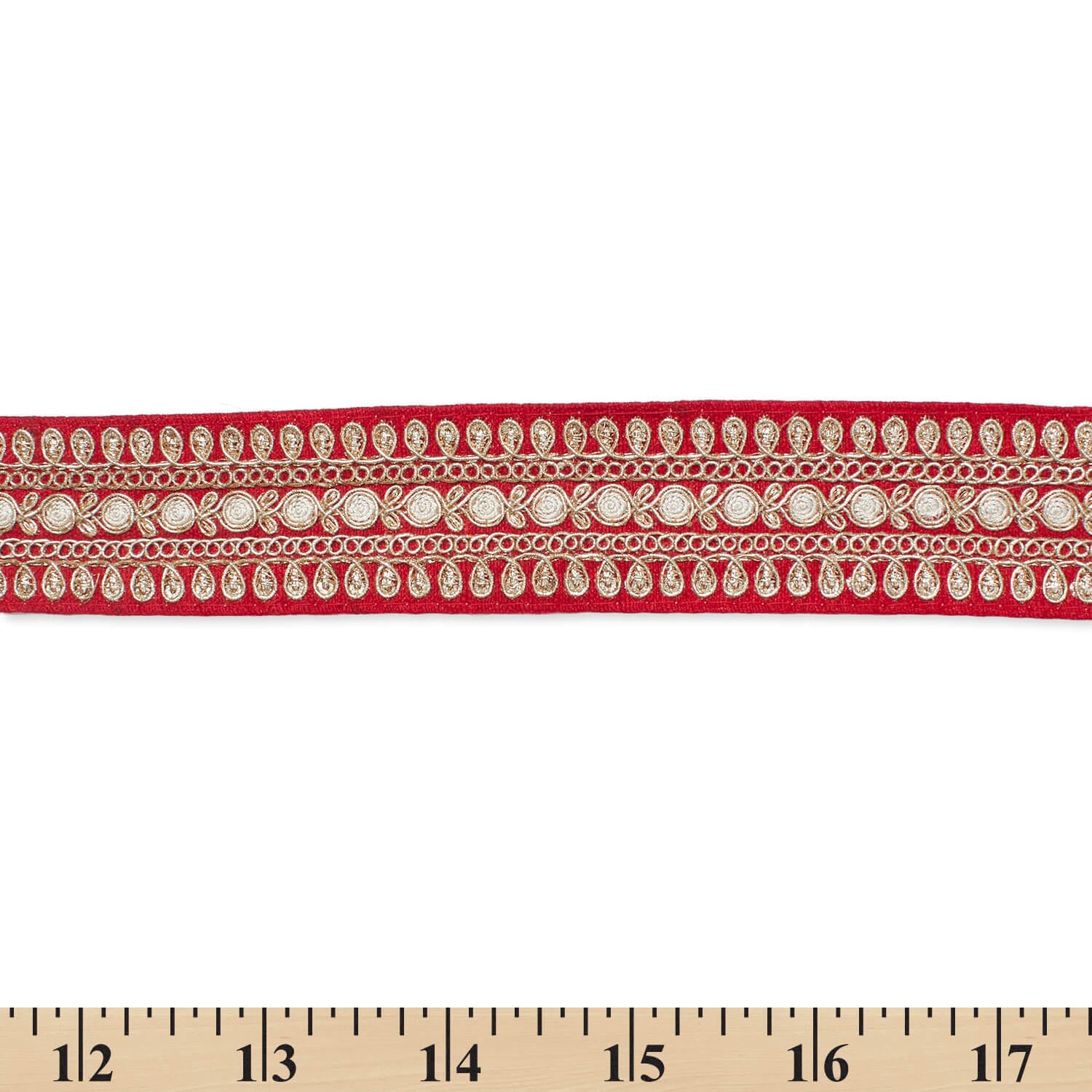 1.5 Inch Floral Petal Corded Two Tone Woven Trim - Image 37
