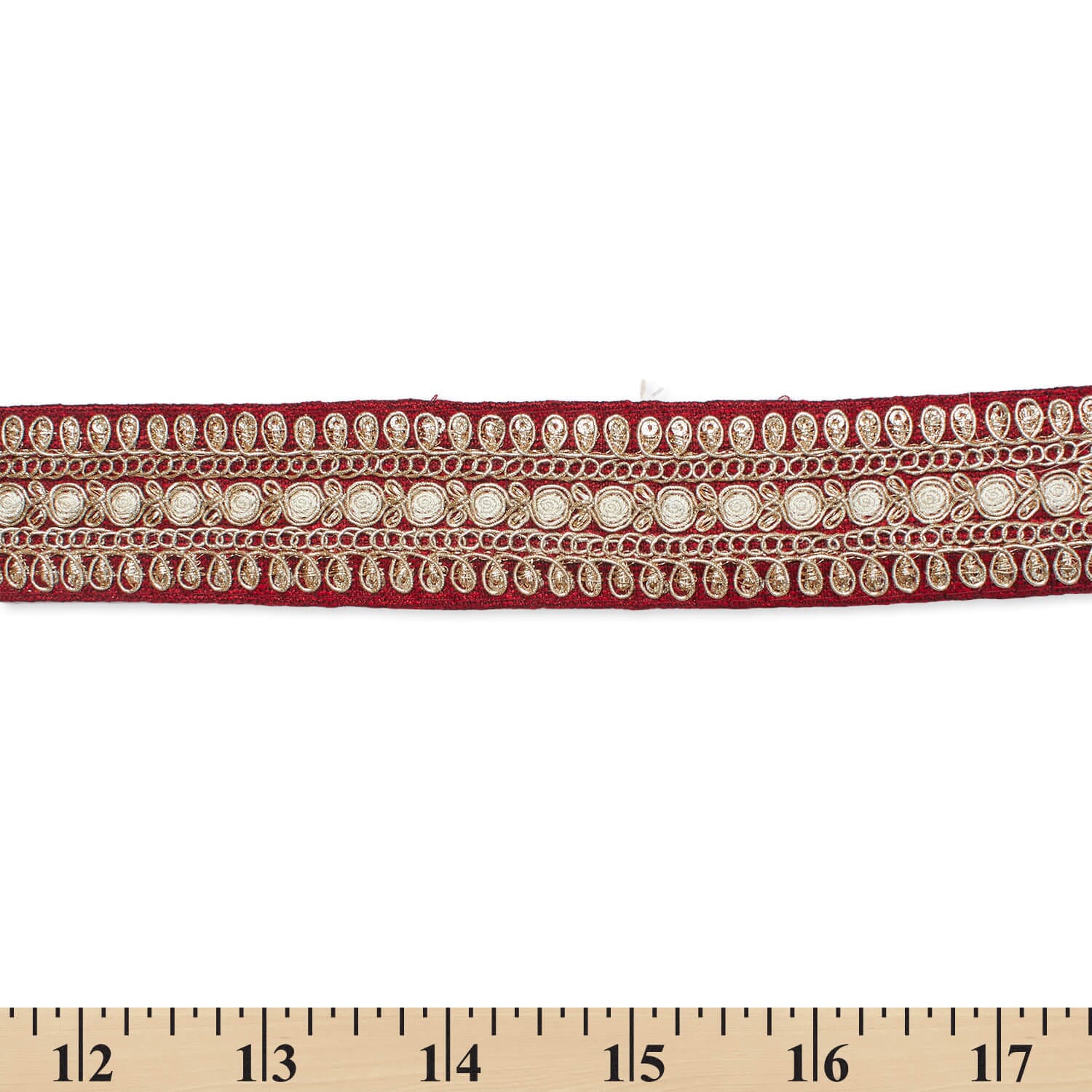 1.5 Inch Floral Petal Corded Two Tone Woven Trim - Image 43