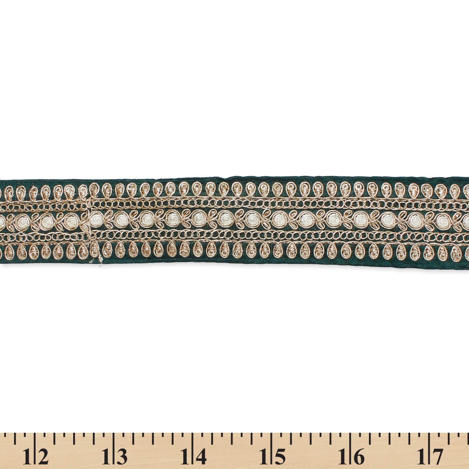 1.5 Inch Floral Petal Corded Two Tone Woven Trim - Image 46
