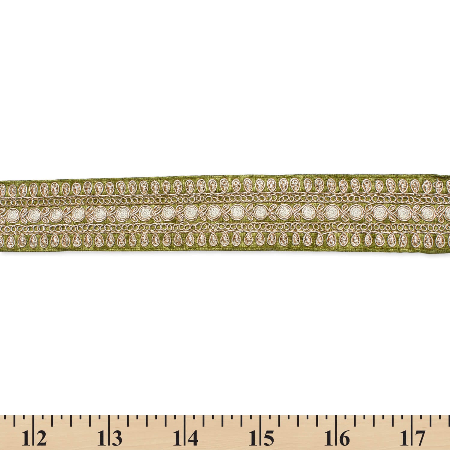 1.5 Inch Floral Petal Corded Two Tone Woven Trim - Image 7