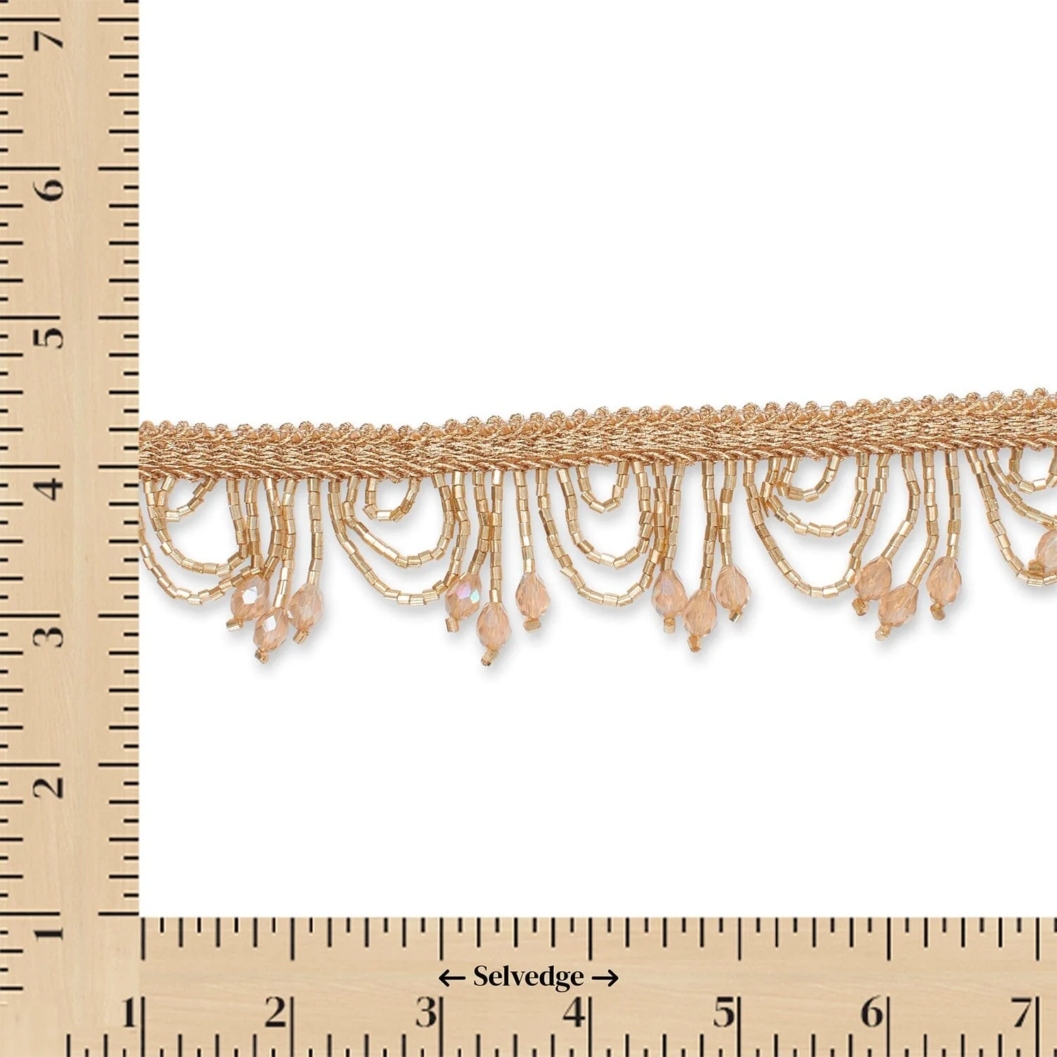 1 Inch Semi Circle Metallic Beaded Fringe Tassel Trim - Image 13