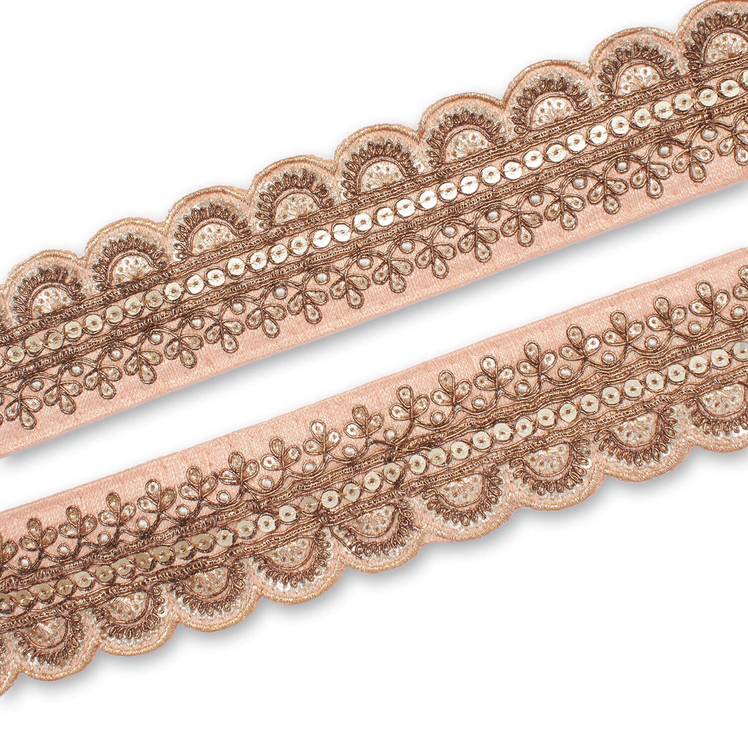 2 Inch Regal Gold Metallic Sequined Cording On Plain Woven Trim (9.8 Yards / 9 Meters) - Image 12