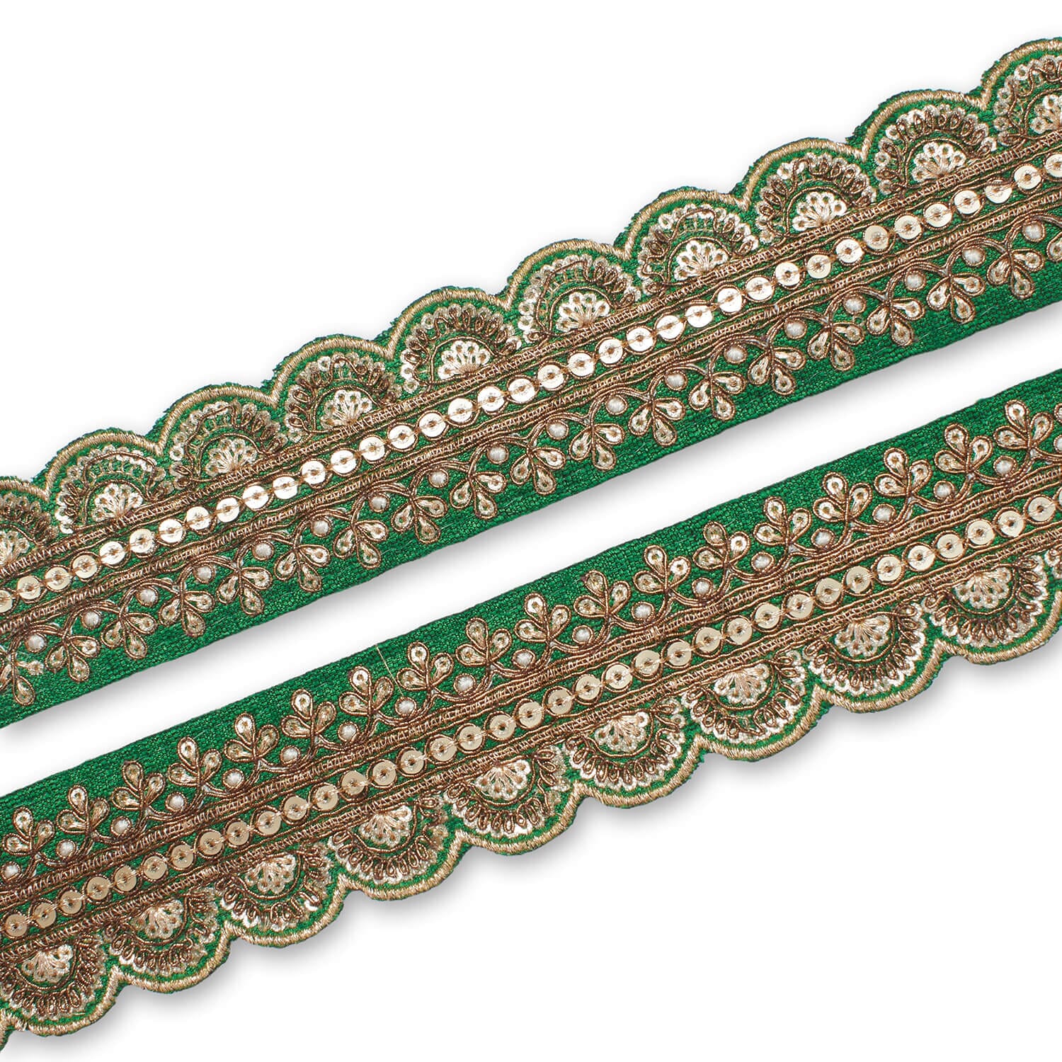 2 Inch Regal Gold Metallic Sequined Cording On Plain Woven Trim (9.8 Yards / 9 Meters) - Image 21