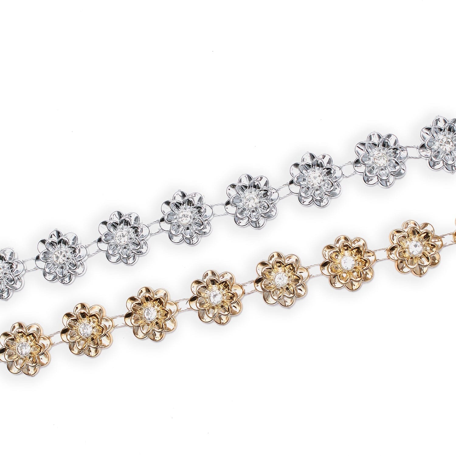 7/8 Inch Wildflower Metallic Rhinestone Trim (10 Yards)
