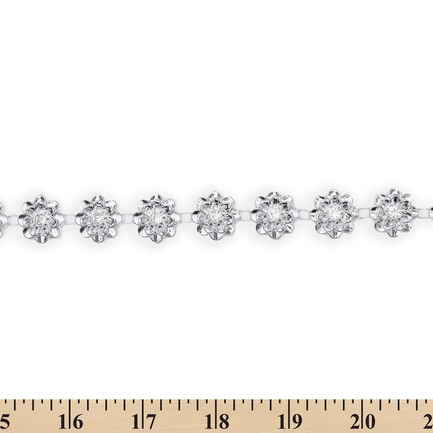 7/8 Inch Wildflower Metallic Rhinestone Trim (10 Yards) - Image 4