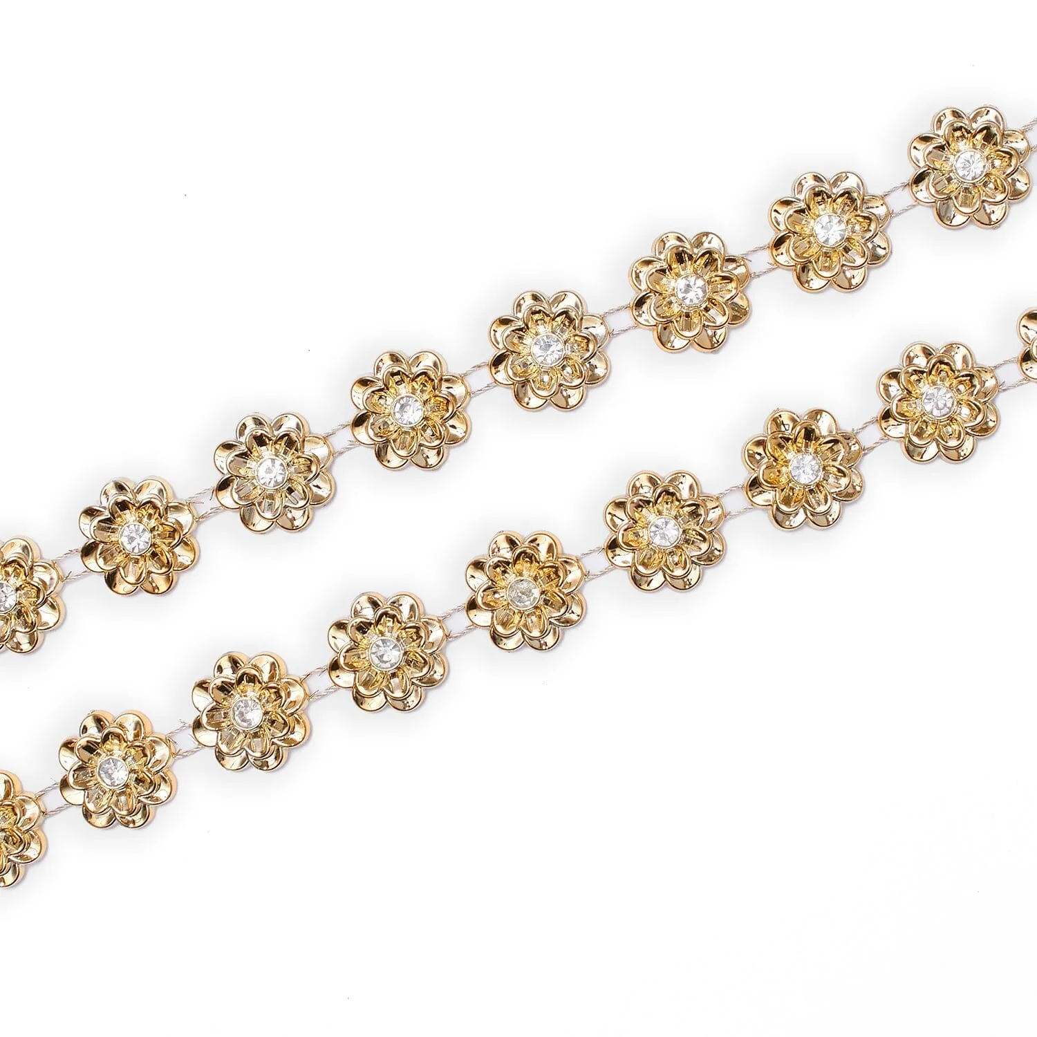 7/8 Inch Wildflower Metallic Rhinestone Trim (10 Yards) - Image 5