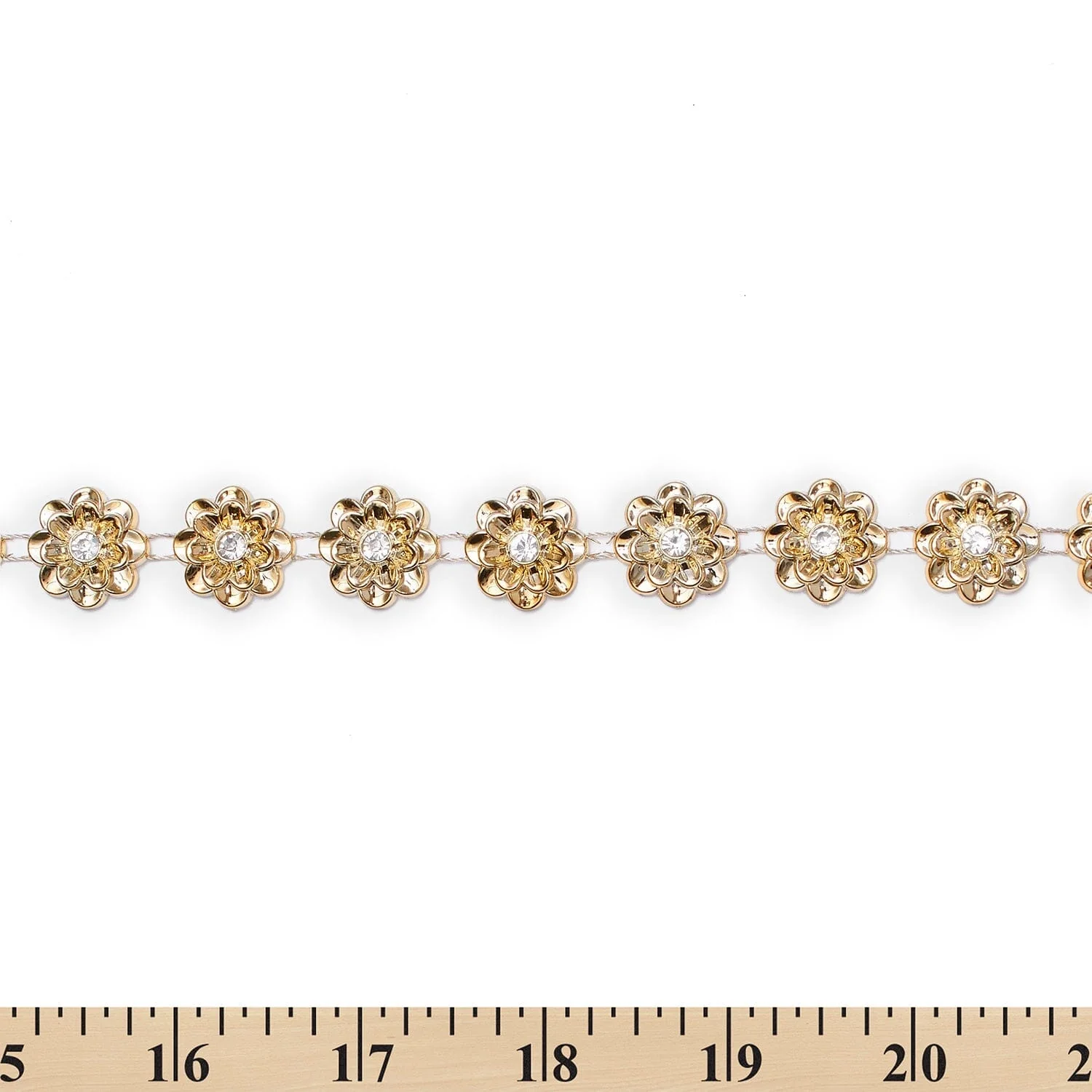 7/8 Inch Wildflower Metallic Rhinestone Trim (10 Yards) - Image 7