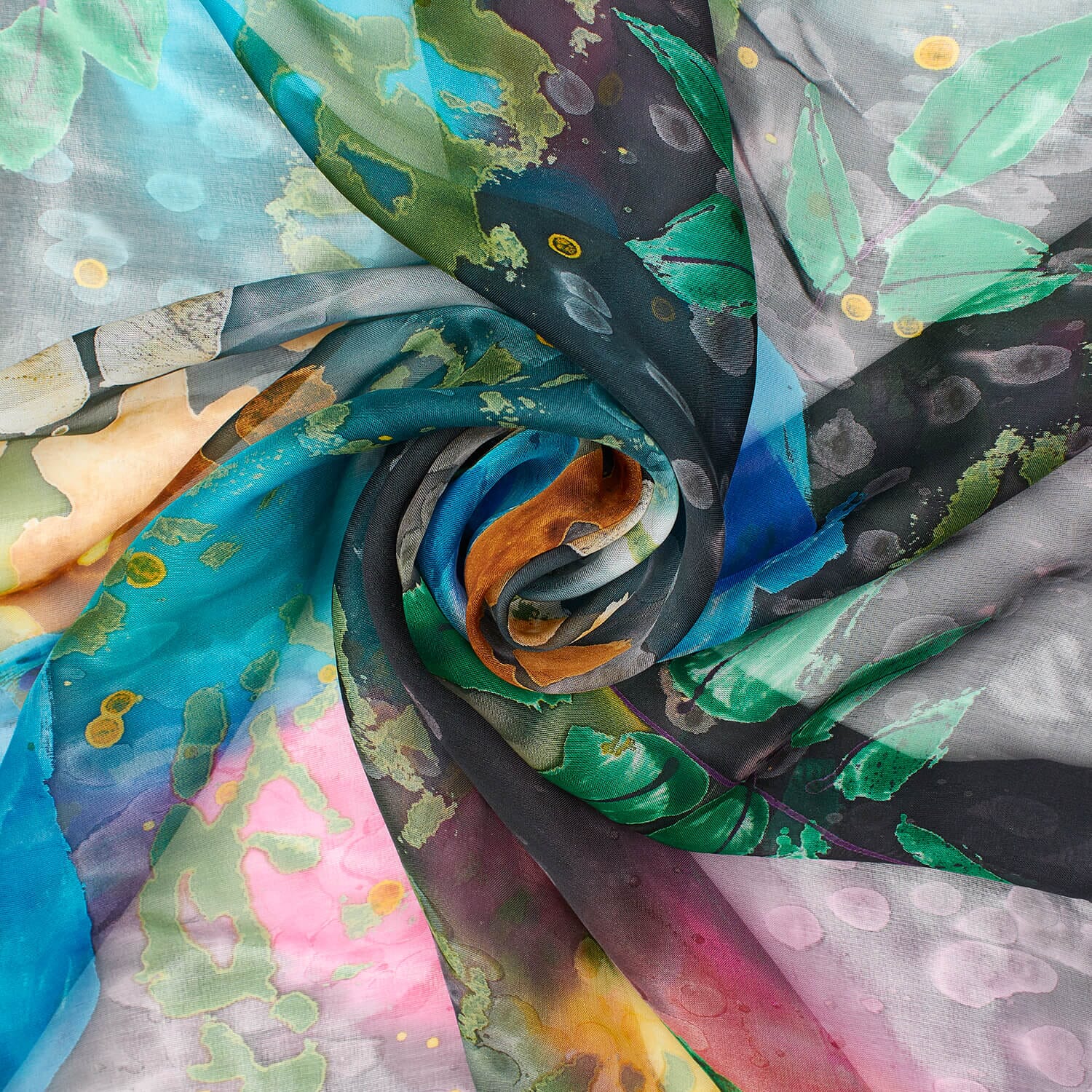 Abstract Floral Vine Swirl On Printed Chiffon - Image 6