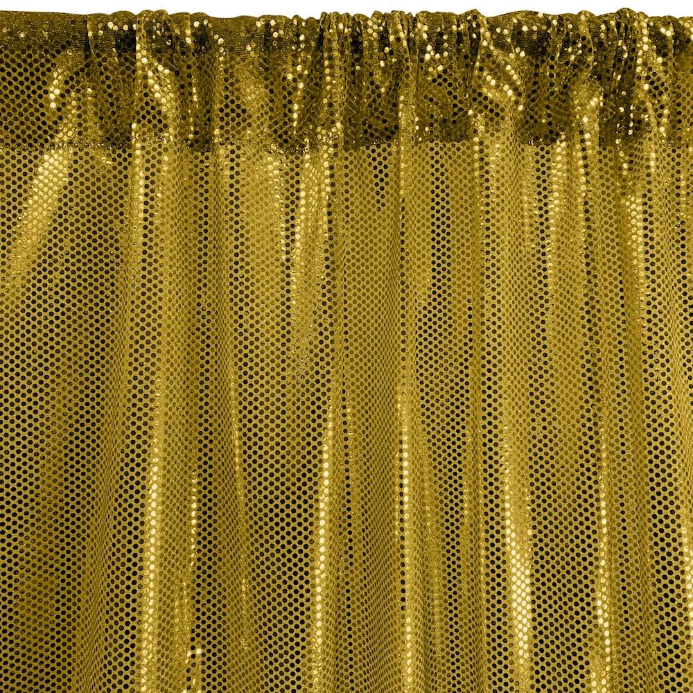 American Trans Knit Sequins Rod Pocket Curtains - Gold on Gold - Image 3