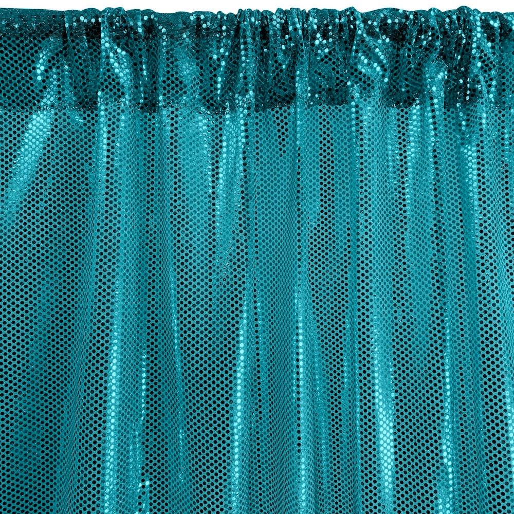 American Trans Knit Sequins Rod Pocket Curtains - Turquoise - Image 3