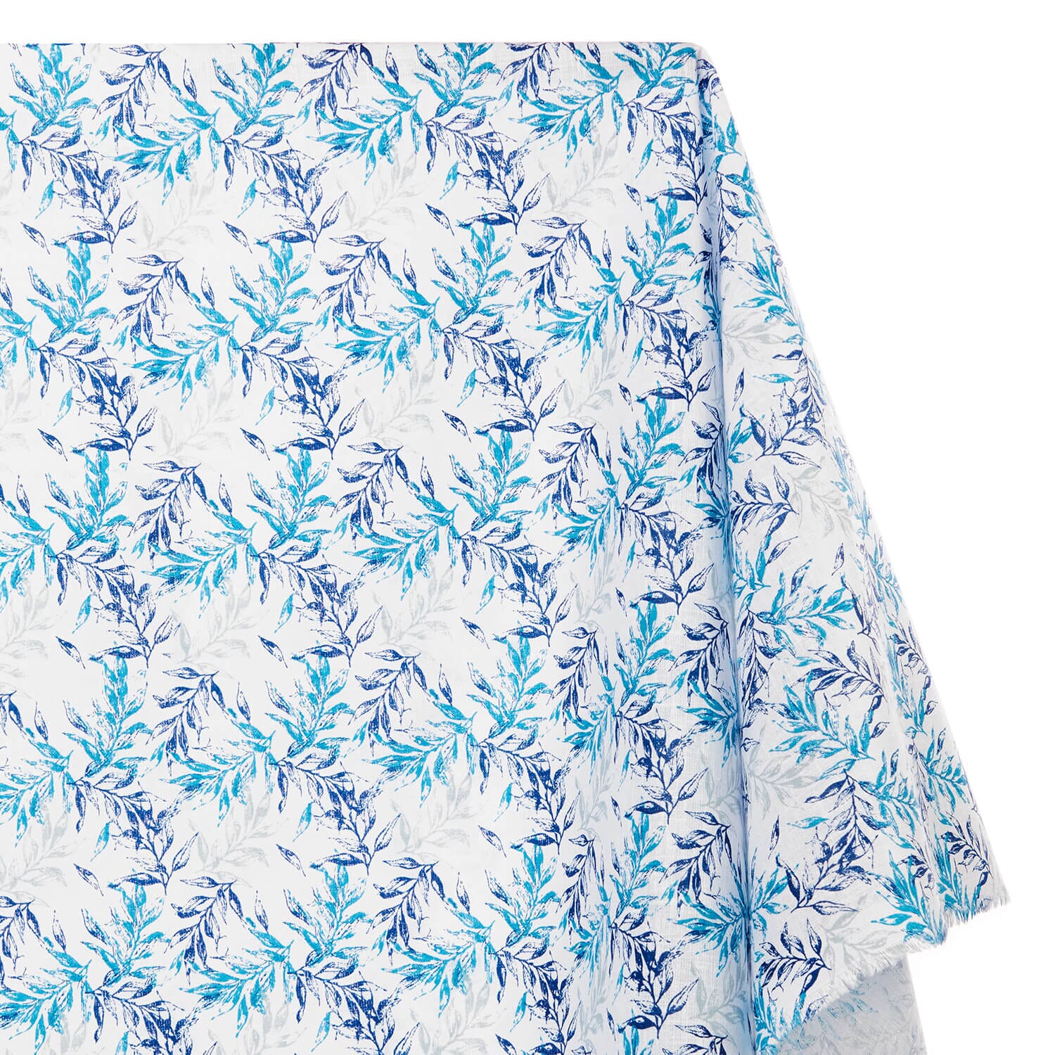 Bay Leaf Print Linen-Look - Image 8