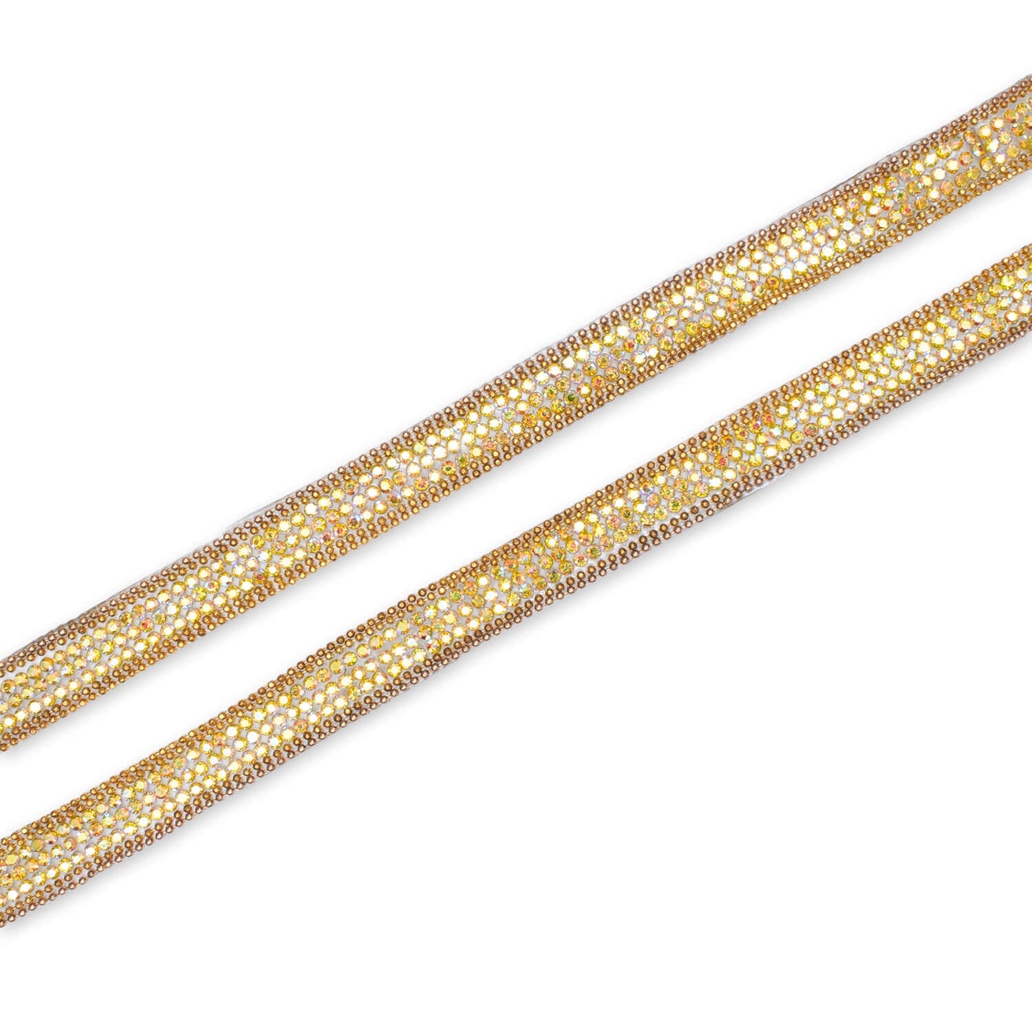 Beaded Chain Geometric Diamond Resin Rhinestone Iron On Trim - Image 2