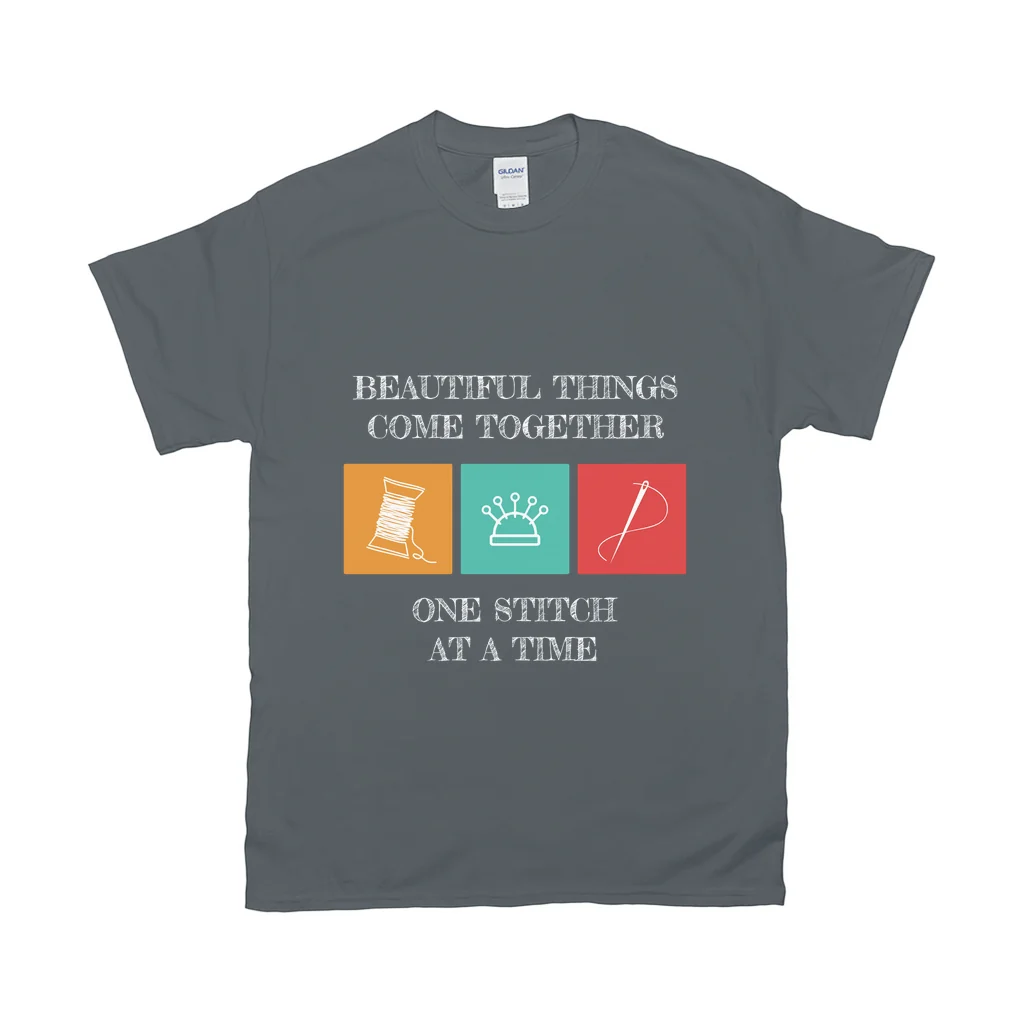Beautiful Things Come Together One Stitch At A Time Tee - Image 2