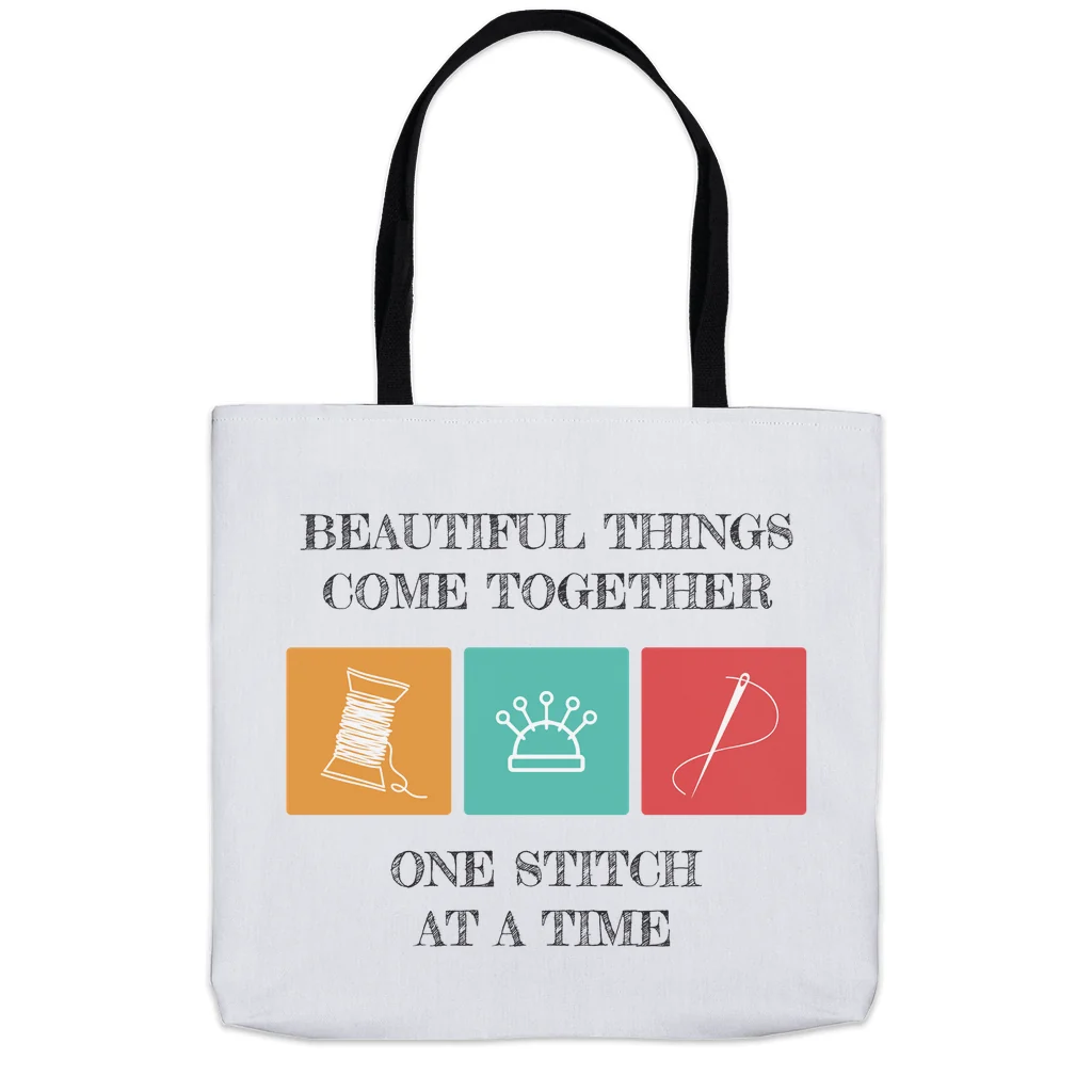 Beautiful Things Come Together One Stitch At A Time Tote Bag - Image 6