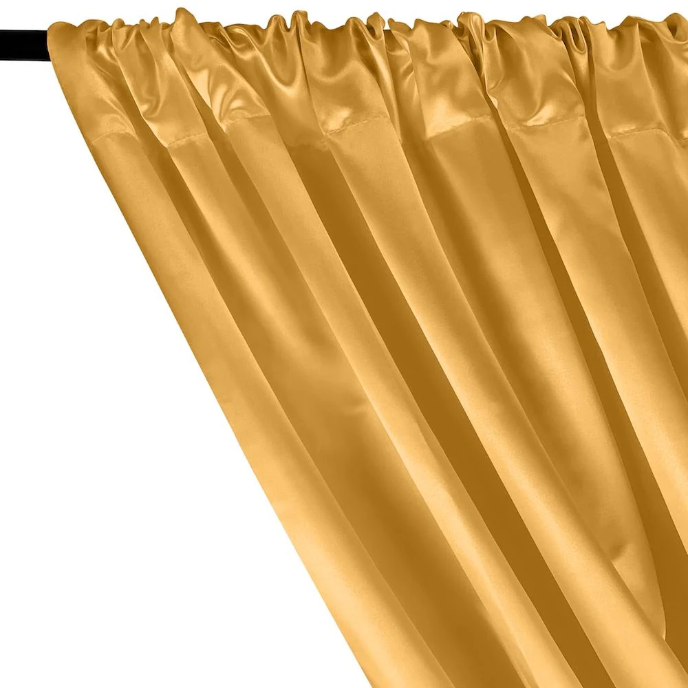 Bridal Satin Rod Pocket Curtains - Gold - Image 2