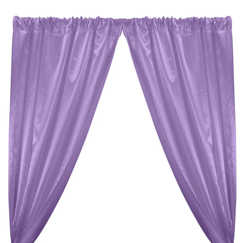 Bridal Satin Rod Pocket Curtains - Lilac