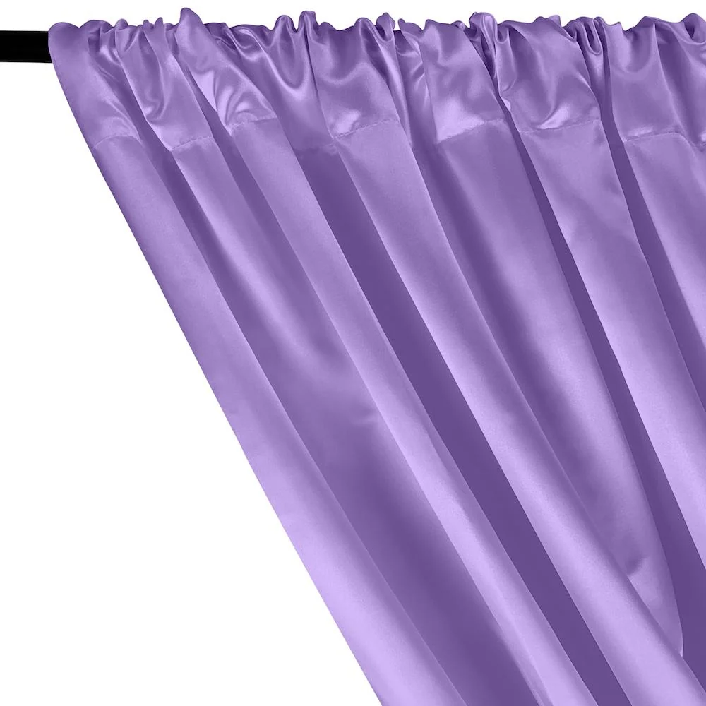 Bridal Satin Rod Pocket Curtains - Lilac - Image 2