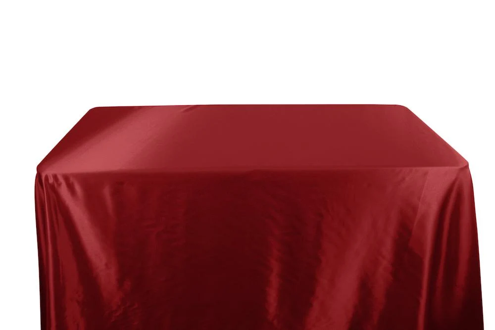 Charmeuse Satin Banquet Rectangular Table Covers - 6 Feet - Image 33