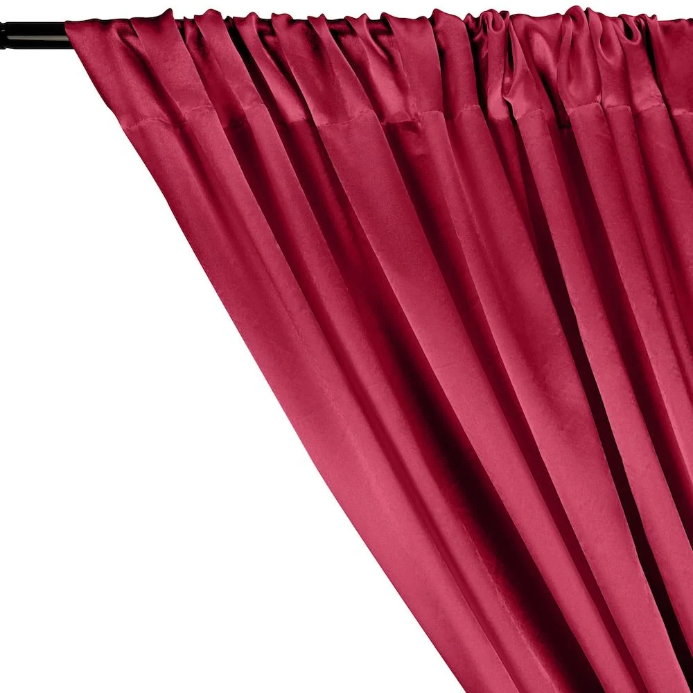 Charmeuse Satin Rod Pocket Curtains - Fuchsia - Image 2