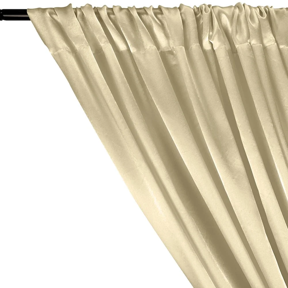 Charmeuse Satin Rod Pocket Curtains - Off White - Image 2