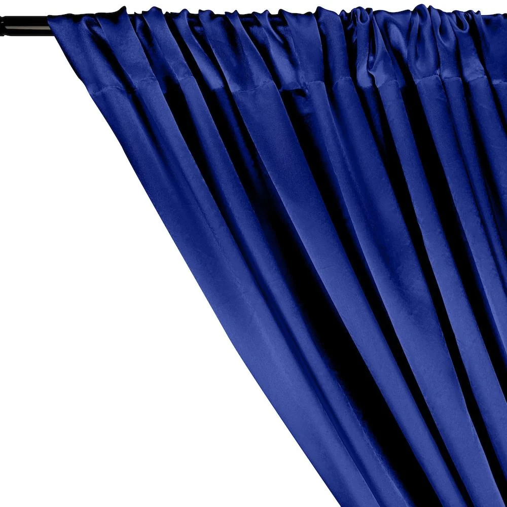 Charmeuse Satin Rod Pocket Curtains - Royal Blue - Image 2