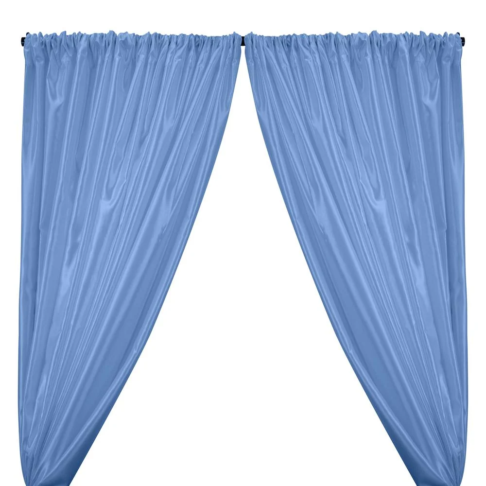 Charmeuse Satin Rod Pocket Curtains - Sky Blue