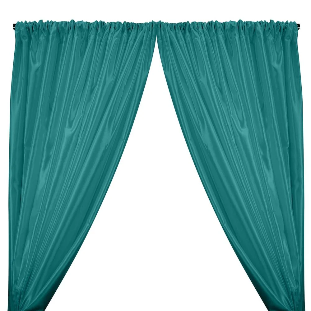 Charmeuse Satin Rod Pocket Curtains - Teal