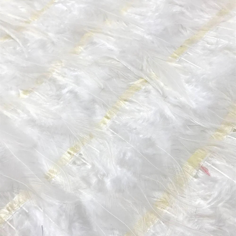 Chicken Feather Trim On Poly Mesh - Image 4
