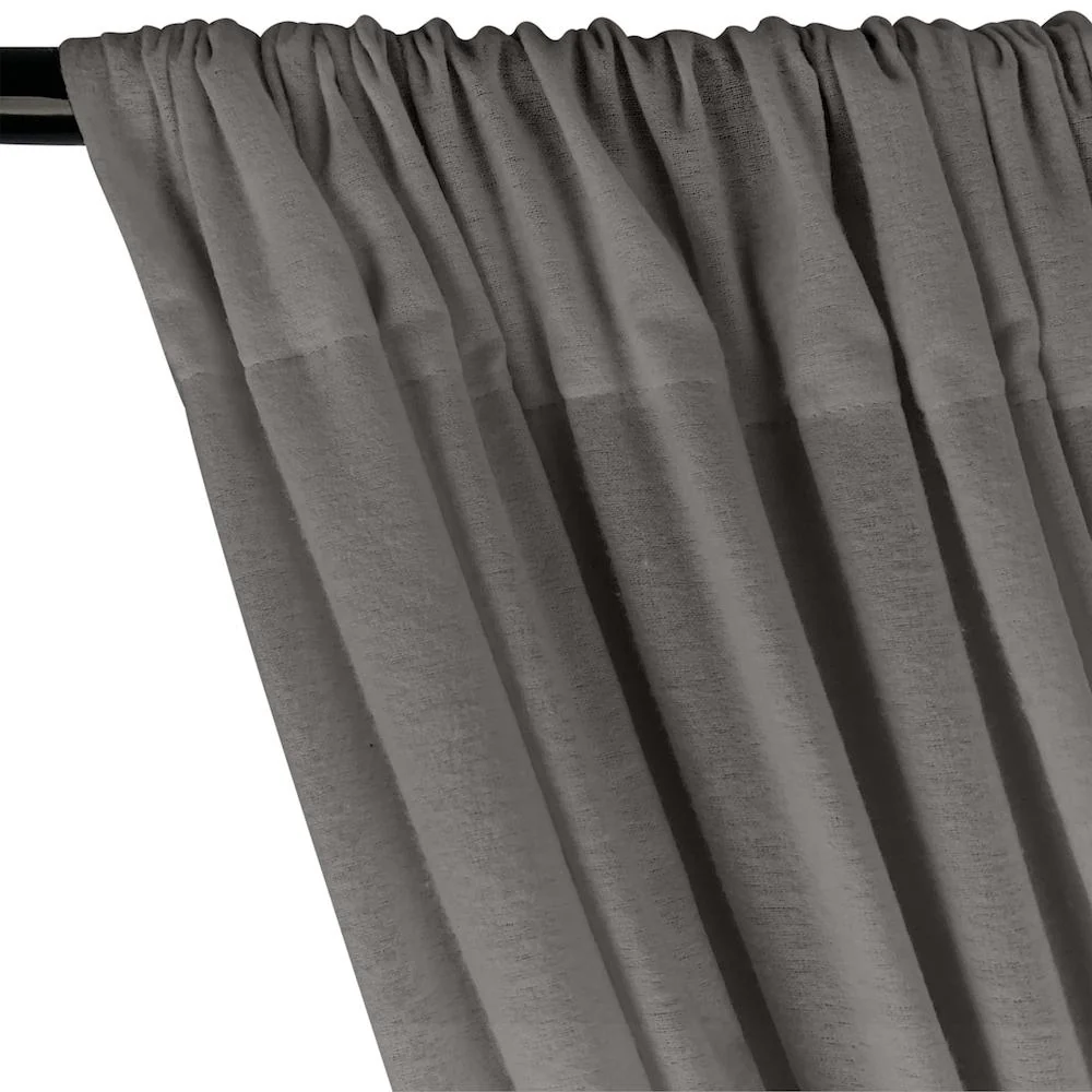 Cotton Flannel Rod Pocket Curtains - Charcoal - Image 2