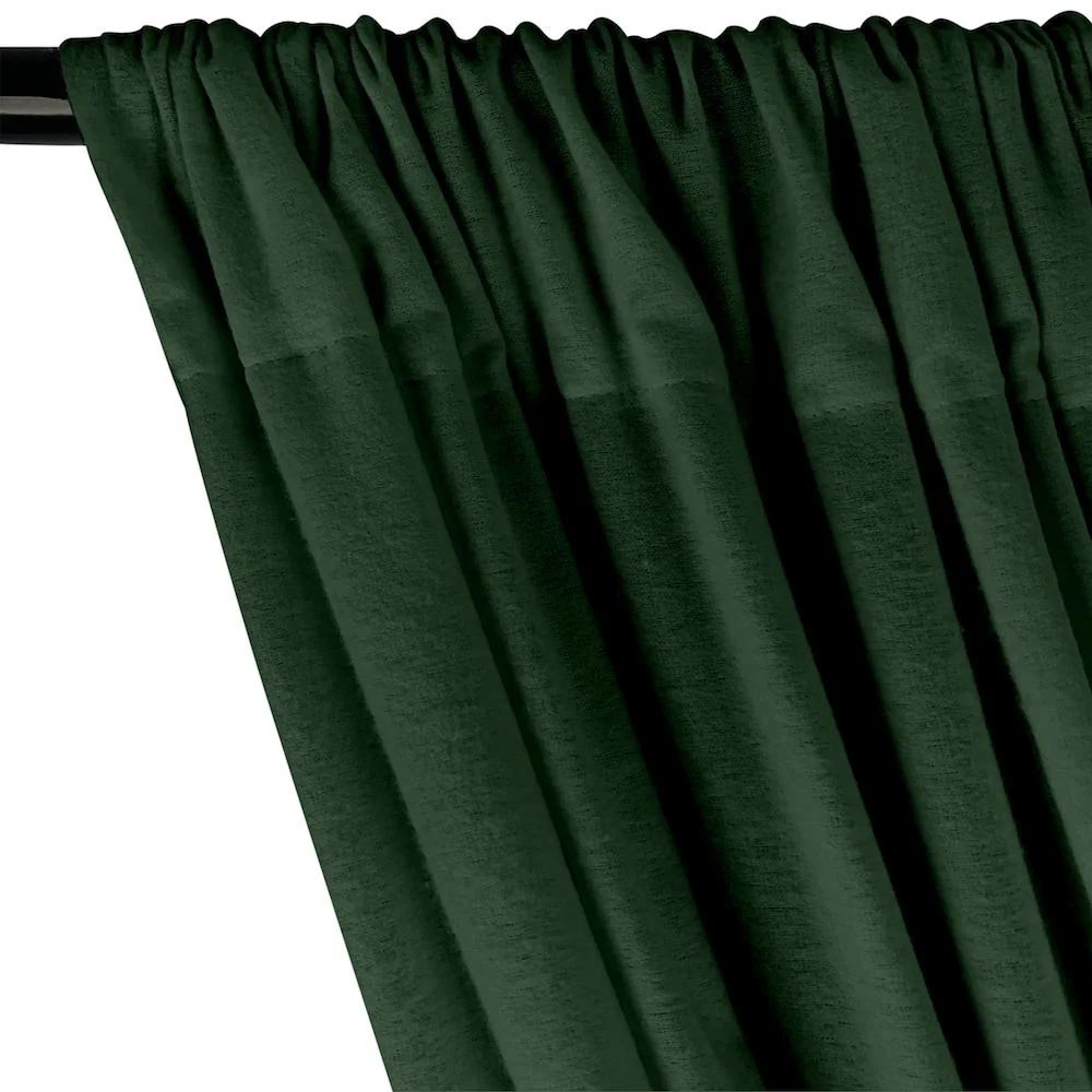 Cotton Flannel Rod Pocket Curtains - Forest Green - Image 2