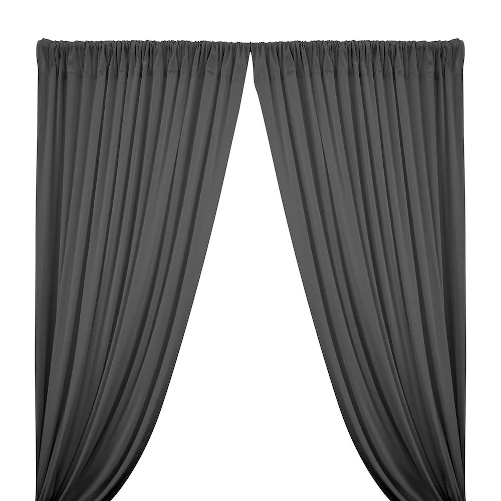 Cotton Jersey Rod Pocket Curtains - Heather Grey (Dark)