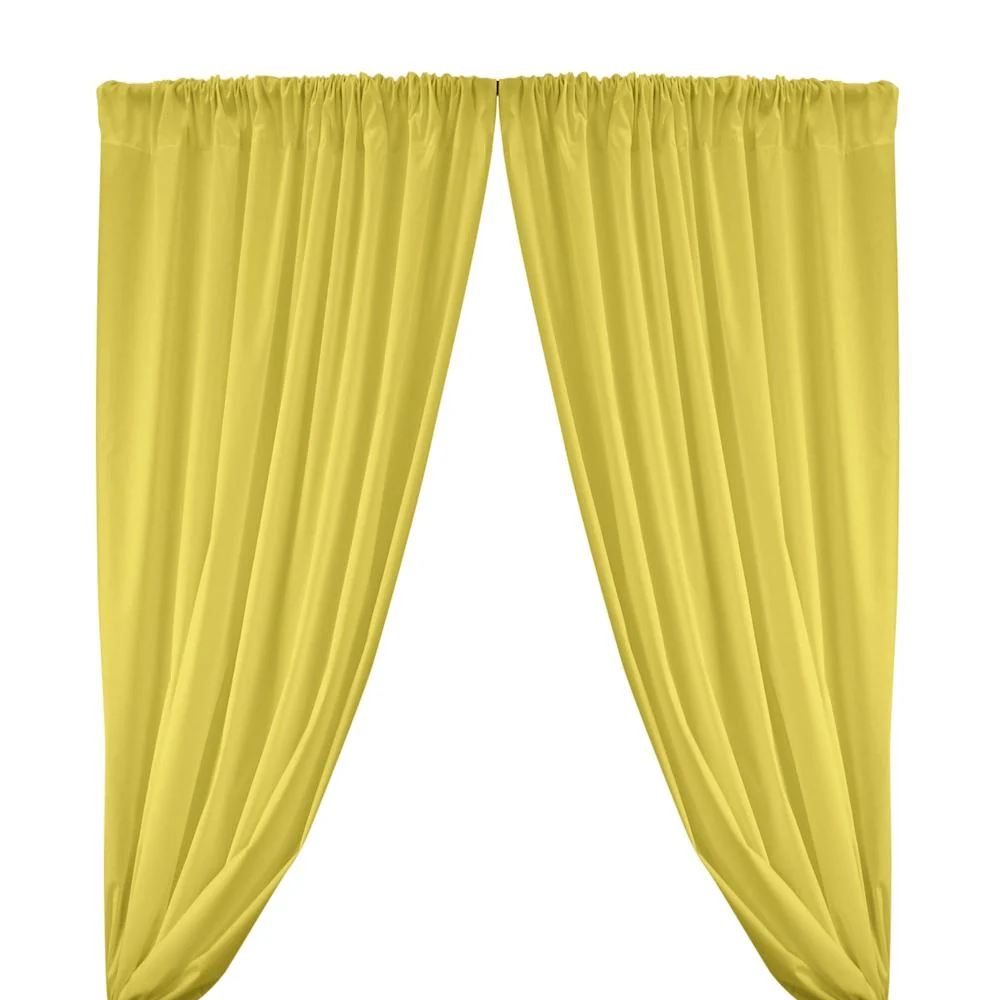 Cotton Polyester Broadcloth Rod Pocket Curtains - Neon Yellow