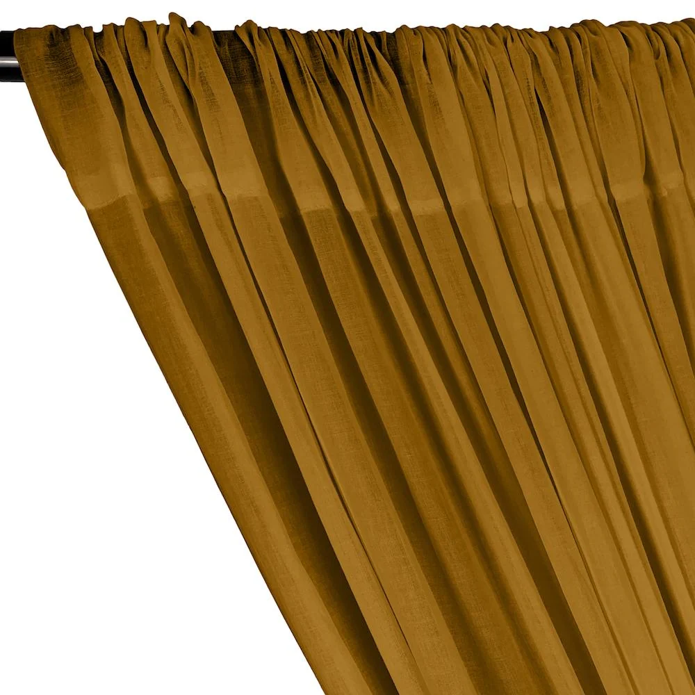 Cotton Voile Rod Pocket Curtains - Coffee - Image 2