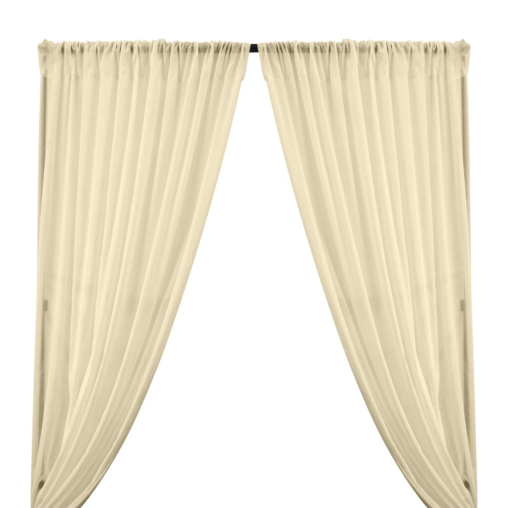 Cotton Voile Rod Pocket Curtains - Off White
