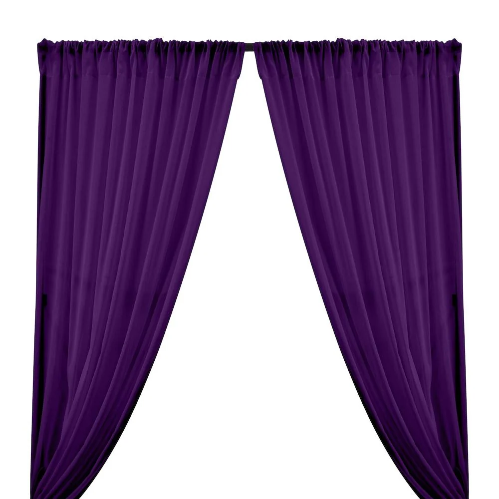 Cotton Voile Rod Pocket Curtains - Purple