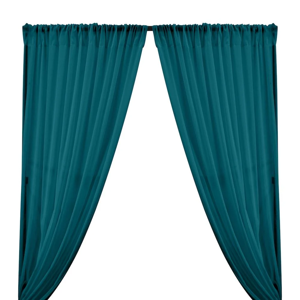 Cotton Voile Rod Pocket Curtains - Teal