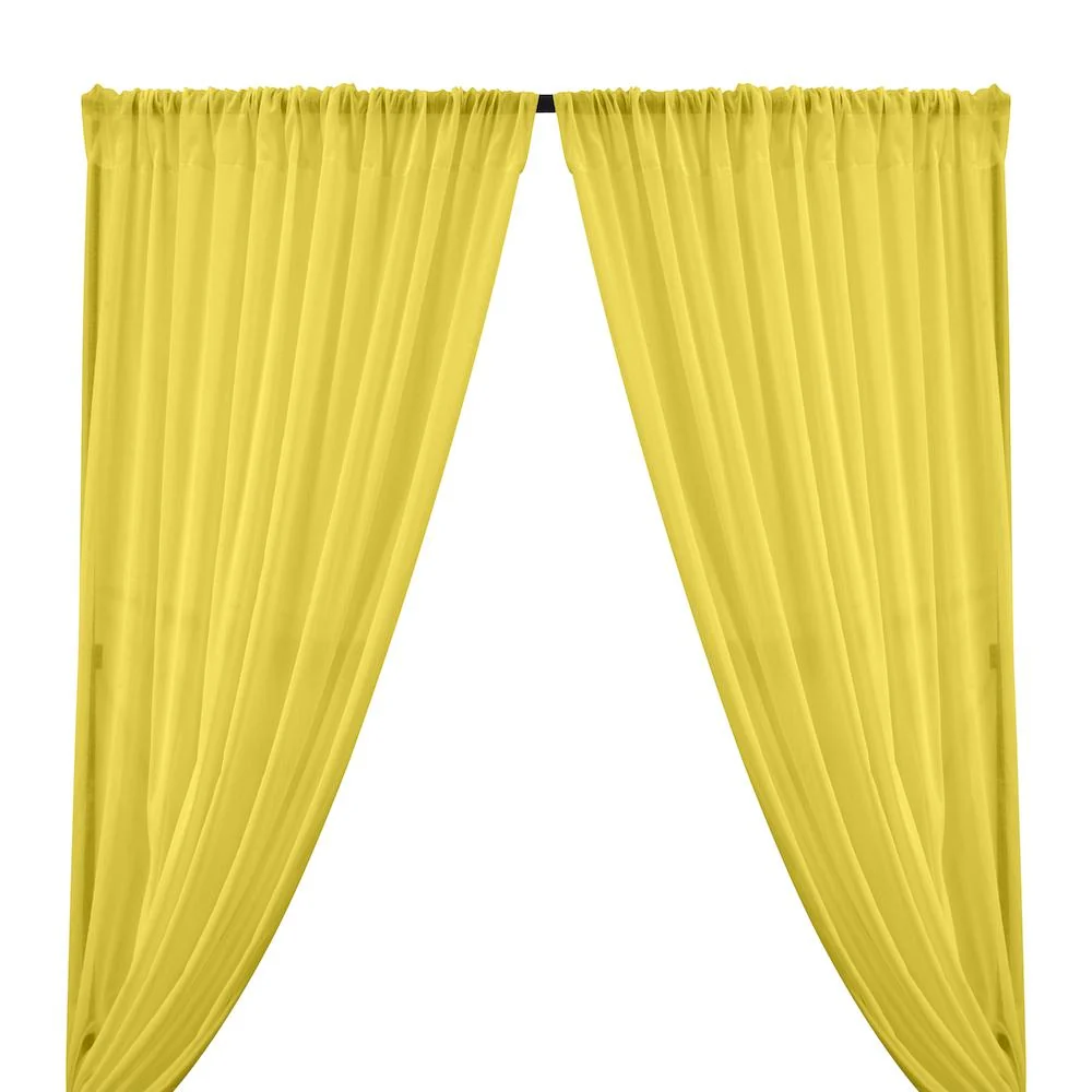 Cotton Voile Rod Pocket Curtains - Yellow