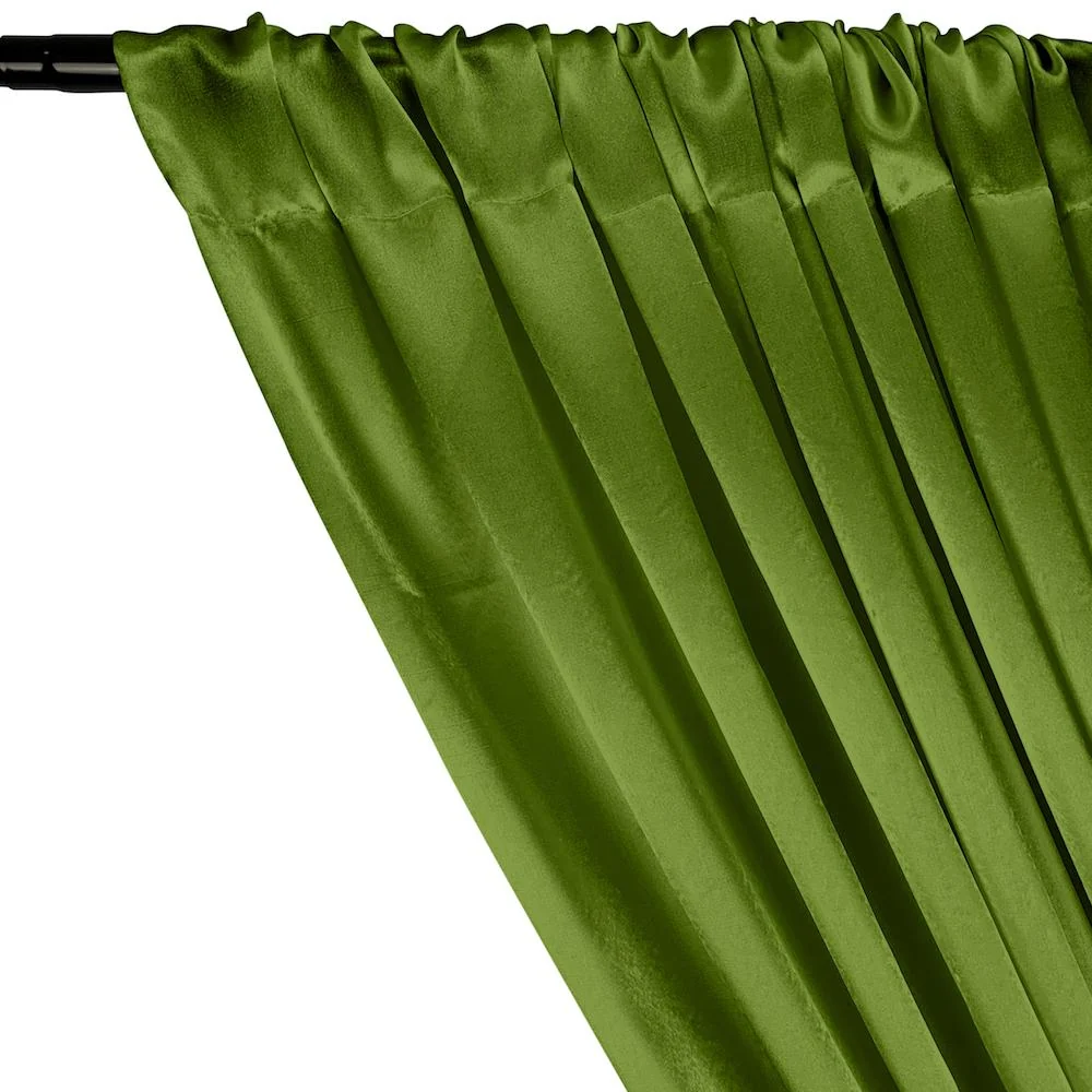 Crepe Back Satin Rod Pocket Curtains - Apple Green - Image 2
