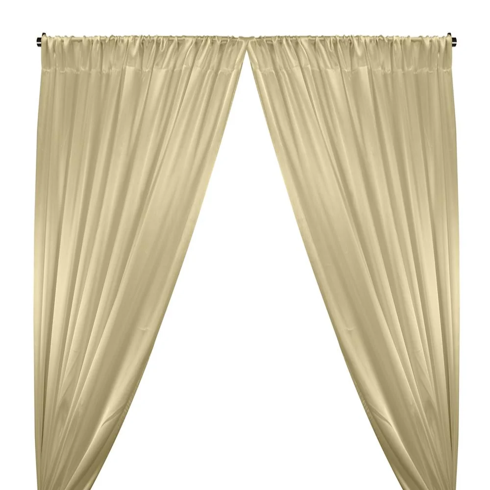 Crepe Back Satin Rod Pocket Curtains - Beige