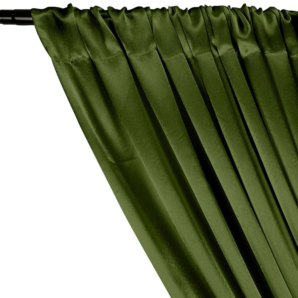 Crepe Back Satin Rod Pocket Curtains - Dark Olive - Image 2