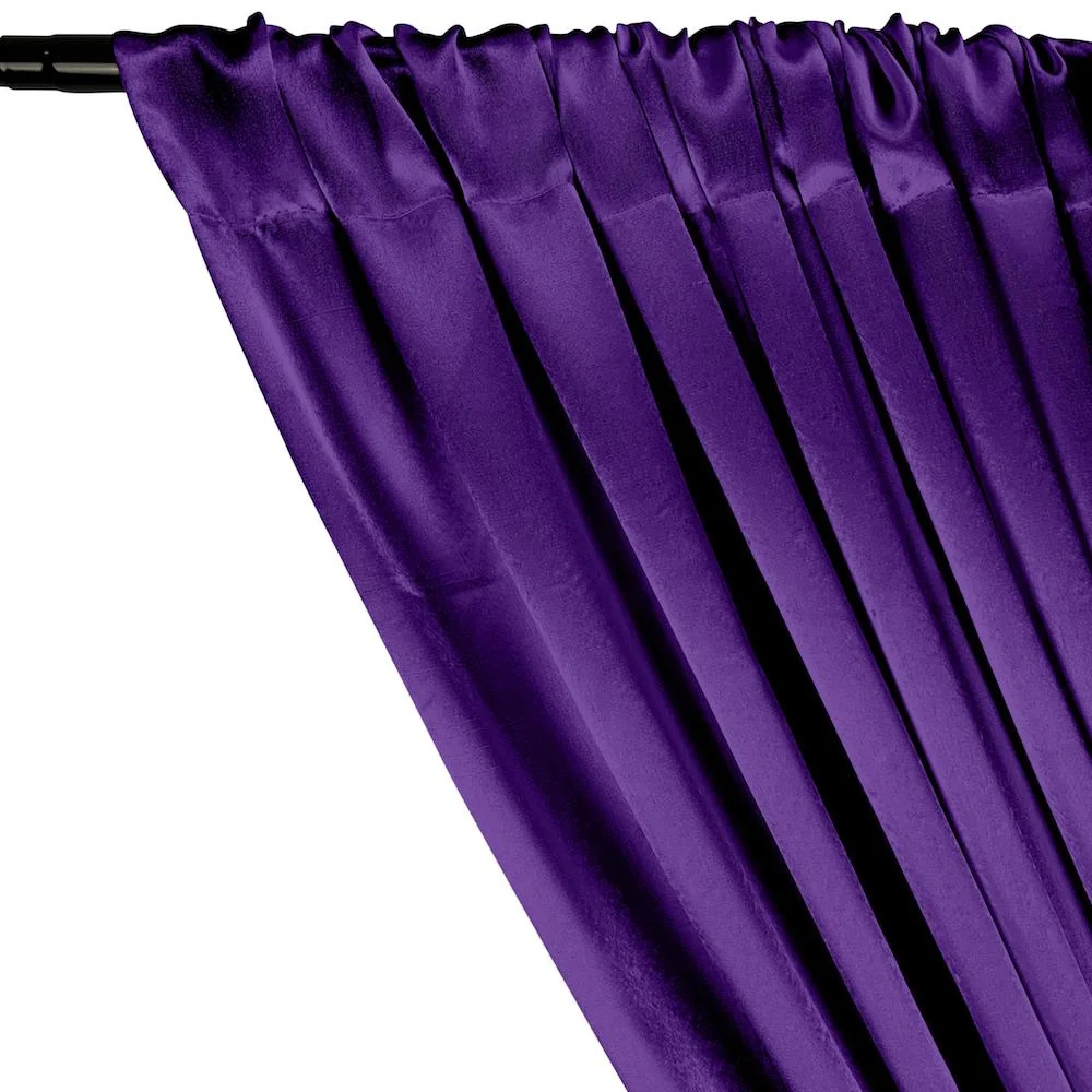 Crepe Back Satin Rod Pocket Curtains - Purple - Image 2