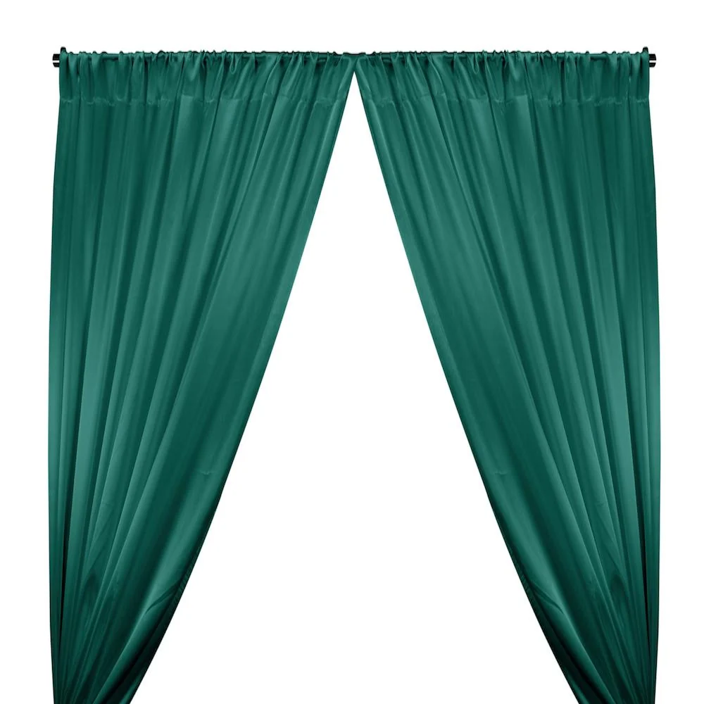 Crepe Back Satin Rod Pocket Curtains - Teal