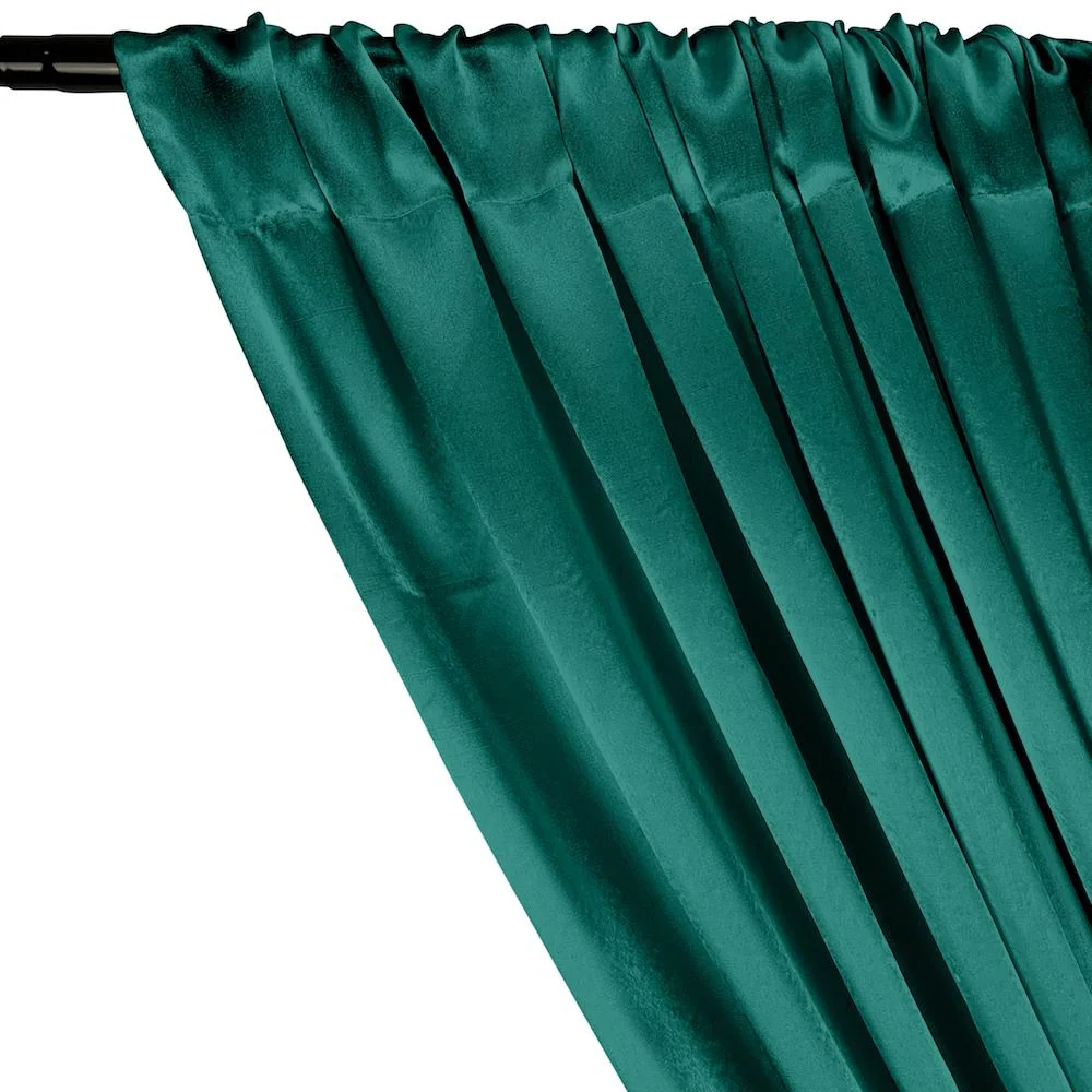Crepe Back Satin Rod Pocket Curtains - Teal - Image 2