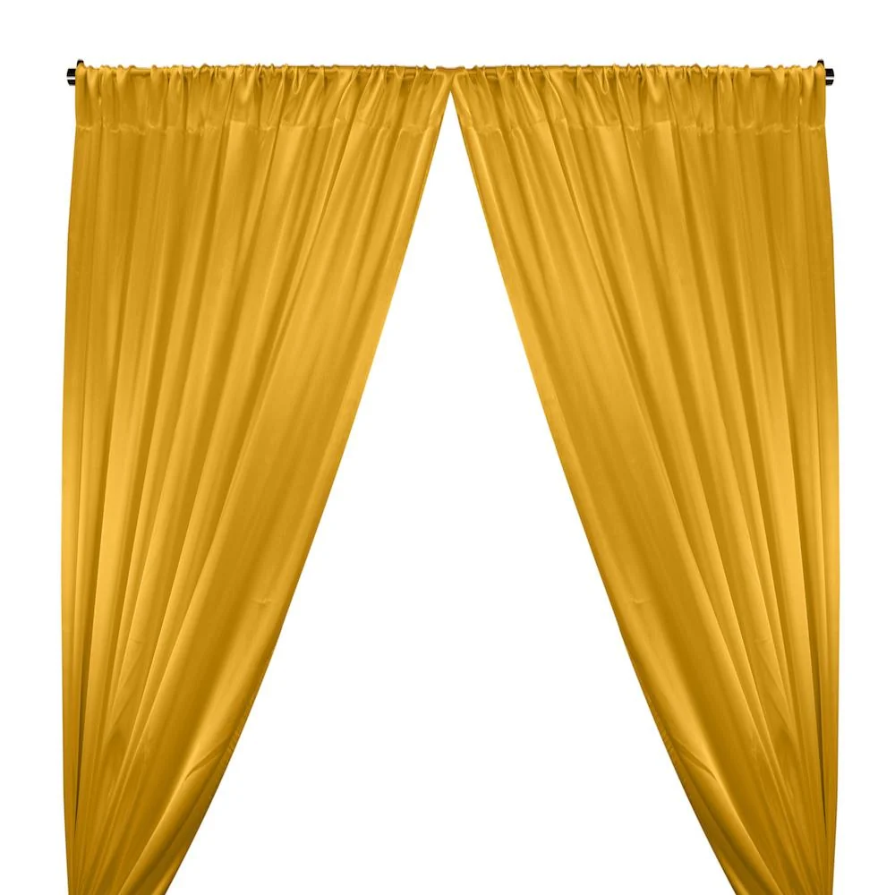 Crepe Back Satin Rod Pocket Curtains - Yellow